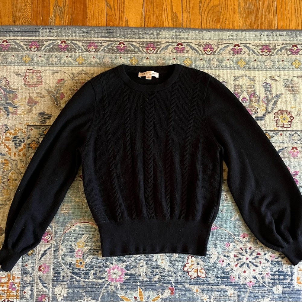 Philosophy Classic Black Cable Knit Sweater